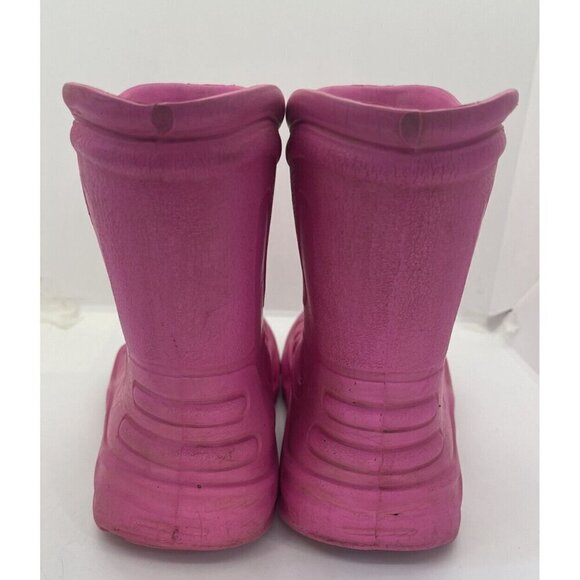Crocs Georgie Jaunt Rain Boots Shoes Pink Men 2 Women 4 Waterproof Pull On - Picture 4 of 7